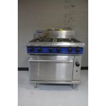 A Blue Seal stainless steel six burner commercial cooker