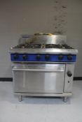 A Blue Seal stainless steel six burner commercial cooker