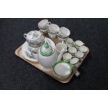 A tray of Alfred Meakin Queens Castle and Queens Green tea service