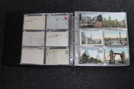 An album of antique postcards;