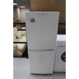 A Candy upright fridge freezer.