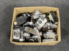 A box of a quantity of assorted vintage cameras