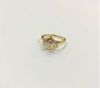 A 14ct yellow gold diamond set ring, size J CONDITION REPORT: 2.5g.