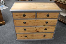 An early 20th century pine five drawer chest.