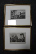 A pair of gilt framed black and white engravings - Grecian scenes