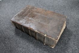 An 18th century leather bound bible