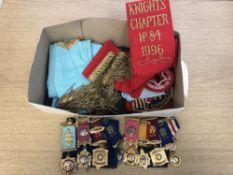 A box of Royal Antediluvian Order of Buffaloes regalia,