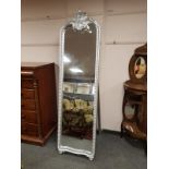 A chrome colour cheval mirror