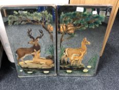 Two early 20th century hand painted mirrors