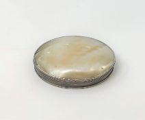 A Georgian silver and mother of pearl snuff box