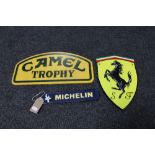 Three cast iron signs - Camel Trophy,