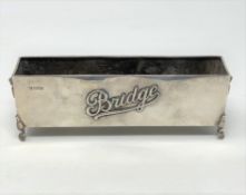 An Edwardian silver Bridge box, Chester 1909, length 21cm.