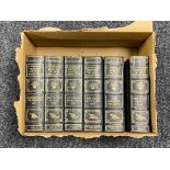 A box of six leather bound volumes - Popular History of the Great War