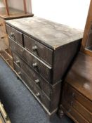 A Victorian mahogany five drawer chest