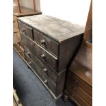 A Victorian mahogany five drawer chest