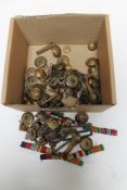 A box of military buttons,