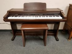 A Technics PCM Digital Ensemble PR270 keyboard with stool,