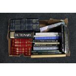 A box of hardback volumes - History of Egypt, Oxford dictionaries,