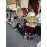 A CB Drums drum kit with Solar by Sabian Cymbals,
