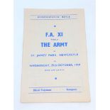 A scarce St. James' Park programme, F.A.