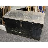 An early 20th century painted storage crate