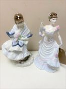 Two Coalport figures - Lilly Langfry 2583/12500 and Visiting Day 5126/9500