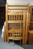 A set of pine bunk beds