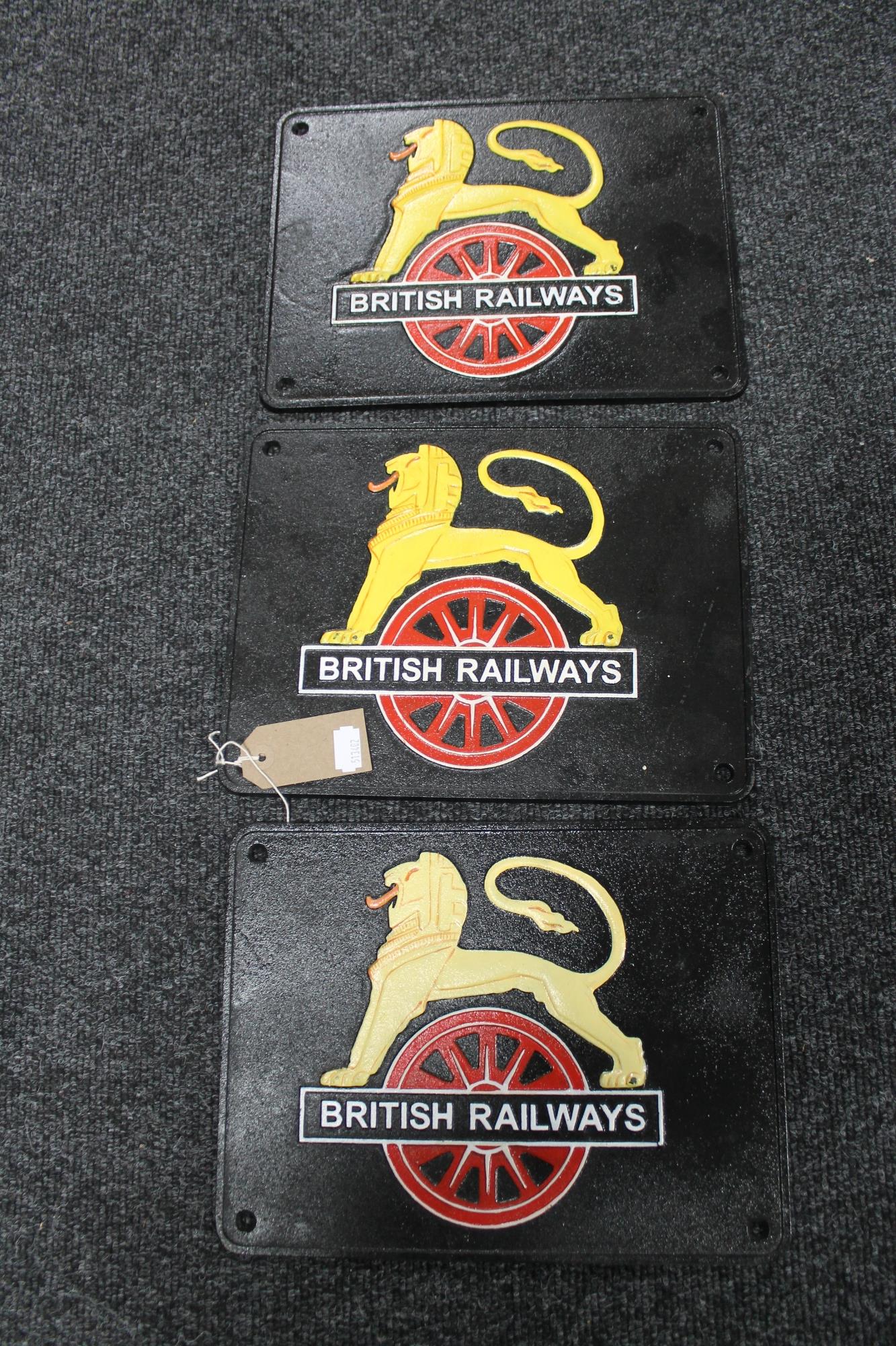 Three cast iron plaques - British Railways