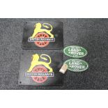 Four cast iron signs - Land Rover and British Railways