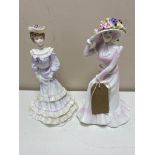 Two Coalport figures - Ascot lady Special Edition 192/7500 together with Golden Age Louisa at Ascot