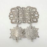 Two antique silver belt buckles (2) CONDITION REPORT: 61.5g gross.