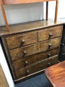 A Victorian mahogany five drawer chest