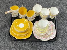 A tray of two nineteen piece Windsor bone china tea services