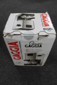 A boxed Gaggia classic coffee machine