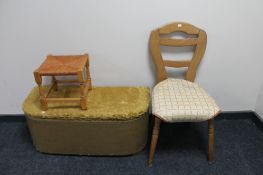 A golden loom blanket box,