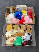 Two boxes of TY soft toys