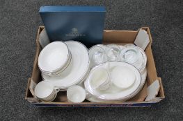 A box of Royal Worcester Silver jubilee tea and dinner ware,