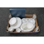 A box of Royal Worcester Silver jubilee tea and dinner ware,