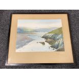 A framed watercolour - The River Gannel,