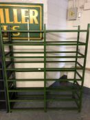 An industrial style metal display rack 180 cm x 151 cm