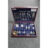 A canteen of Amefa Harley 44 piece six person stainless steel cutlery set together with a plated