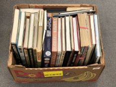 A box of books and DVD's of railway interest