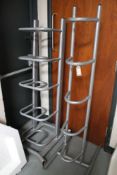 Two metal five tier racks