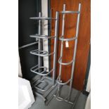 Two metal five tier racks