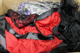 A box of Phaze gloss corsets and Moulin Rouge style dresses