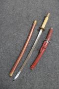 A Japanese style Katana together with a short sword