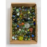 A box of 20th century glass marbles