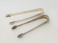 Two pairs of Georgian silver sugar tongs (2) CONDITION REPORT: 59g gross.