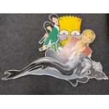 A box of four hand painted cut-outs signed Shot; Bart Simpson,