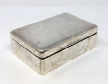 A large silver cigarette box, width 20.